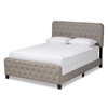 Baxton Studio Annalisa Modern Transitional Grey Fabric Upholstered Button Tufted Full Size Panel Bed